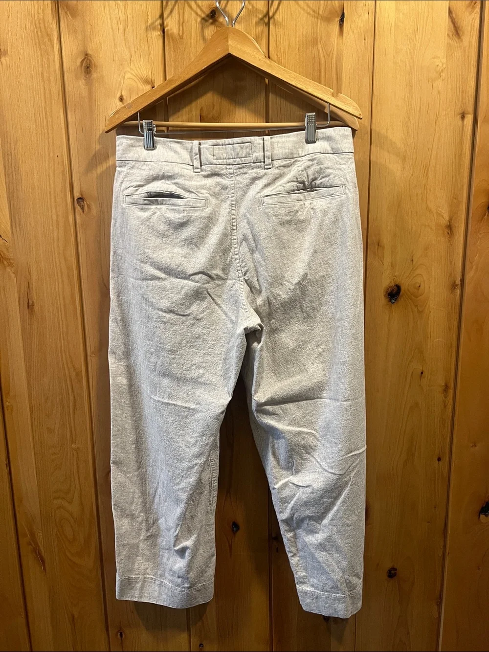 Abercrombie & Fitch Men's Light Beige Baggy Trouser Linen Pants - 32x30